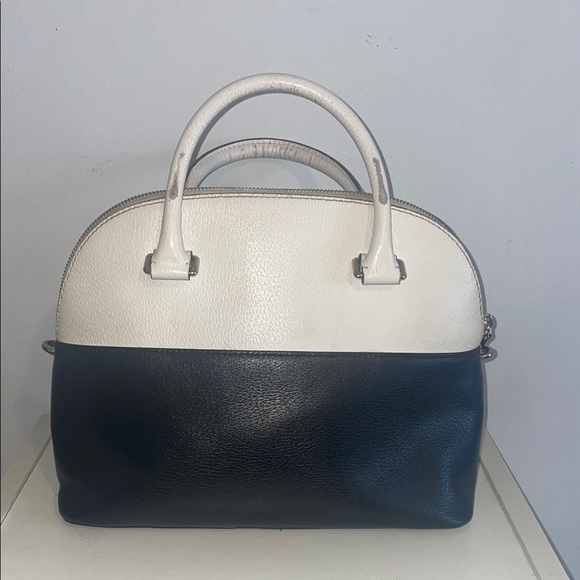 Kate Spade Grove Street Carli Satchel Two-Tone Black White Leather Crossbody Bag - Picture 5 of 13